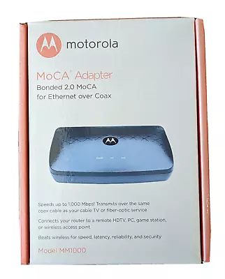 Motorola MoCA Adapter Bonded 2.0 MoCA For Ethernet Over Coax MM1000 • $69.99