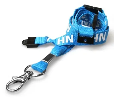 NHS Lanyard - Metal Lobster Clip & Triple Safety Points.  Optional Card Holder • £3.22