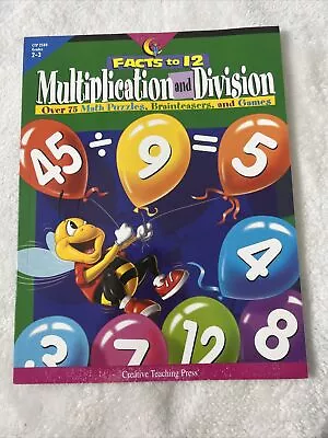 Multiplication And Division - Facts To 12 : Over 75 Math Puzzles Brainteasers • $12.99