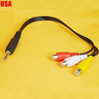 3.5mm 1/8  Mini Male Stereo Right To 3 RCA Female Audio Video AV Adapter Cable • $7.50