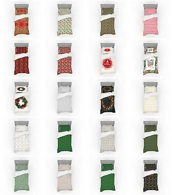 Ambesonne Xmas Theme Bedding Set Duvet Cover Sham Fitted Sheet In 3 Sizes • $90.99