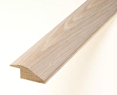 7mm Off White Solid Oak Ramp For Wood Floors Trim Door Threshold Bar Reducer UK • £1.99