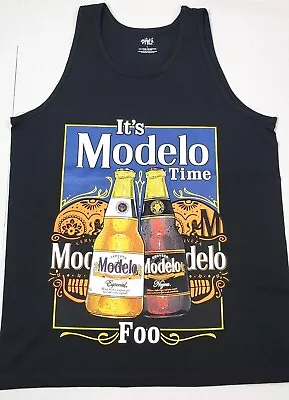 It's Modelo Time Foo Tank Top T-shirt Mexican Beer Cerveza Men's Vest Black New • $17.95
