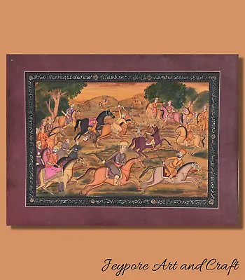 Early Persian Qajar Fighting Scene Handmade Miniature Painting On Paper • $499.99