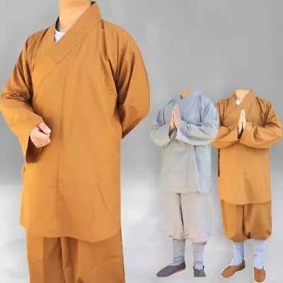  Monks Costume Shaolin Temple Clothing Robe Zen Buddhism Meditation Lohan • $75.27