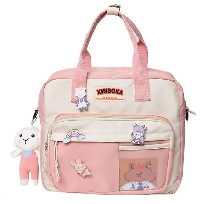 £7.99 • Buy Kawaii Shoulder Backpack Japanese Students Schoolbag With Badges Messenger Bag #