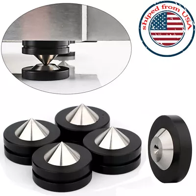 4Sets HIFI Speaker AMP Stainless Steel Stand Isolation Feet Spike Cone With Base • $26.60