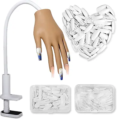 Yokilly Practice Hand For Acrylic NailsSilicone Nail Practice Hand With 200PCS  • £27.92
