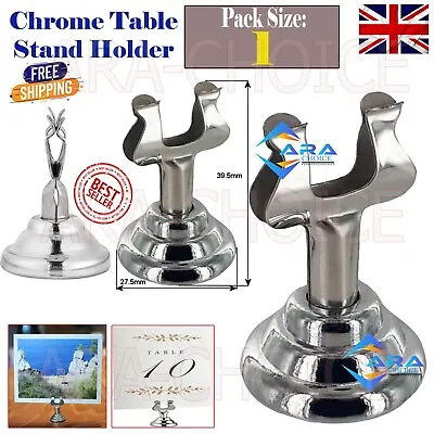 1/12/20x Chrome Table Stand Clip Wedding Sign Name Number Menu Place Card Holder • £4.45