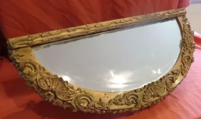 Vintage Style Gilt Demi Lune Half Moon Mirror Wall Mounted Console Table Shelf • £39.99