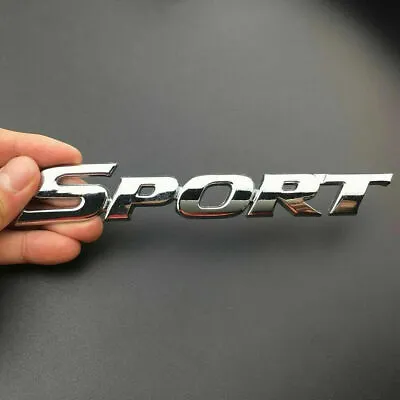 1x Metal Silver 3D Sport Logo Emblem Badge Sticker Decal Decor Car Accessory • $8.68