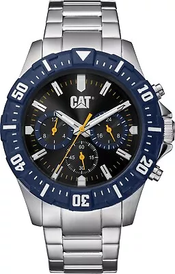 CAT 'Moto Multi' Men Watch 44mm Stainless Steel Case Silicone Strap • $165