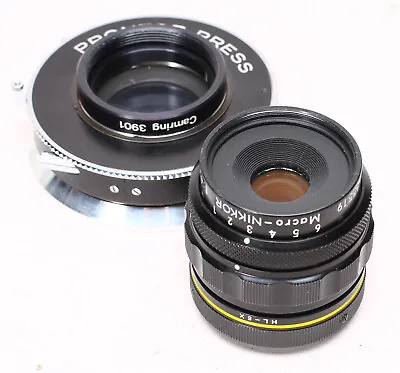 NIKON MACRO-NIKKOR 65MM F/4.5 M39 LENS W/ CAMRING PRONTOR-PRESS SHUTTER • $649