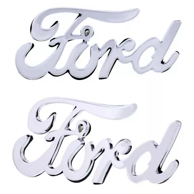 Universal Chrome Vintage Style 3M Stick-On Push On Ford Script Licensed Emblems • $48.93