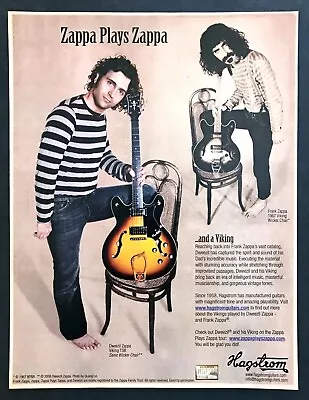 1967 Frank Zappa & 2008 Dweezil Zappa Photo Hagstrom Guitars Vintage Print Ad • $10.39