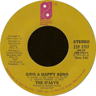 The O'Jays - Sing A Happy Song / One In A Million Girl - USA 7  Vinyl - 1979 ... • £8.09