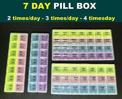 Medicine Pill Dispenser Box 7 Day Box Case Container Storage Holder Tablet Boxes • $10.45