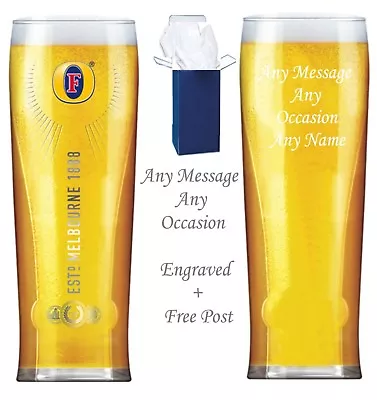 £12.95 • Buy Personalised Fosters Pint Glass Birthday Gift 18th 21st 30th 40th 50th 60th 70th