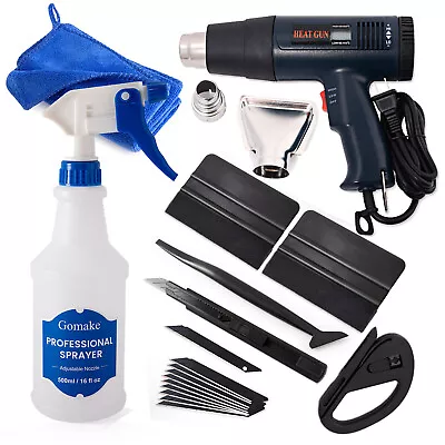 Auto Vinyl Wrap Tools Window Tint Film Tool Kit W/ Spray Bottle Heat Gun Install • $43.23