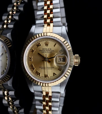 $8995 • Buy Auth 2002 Rolex Datejust Ladies 18ct & Steel Watch Still Has Stickers Ref 79173