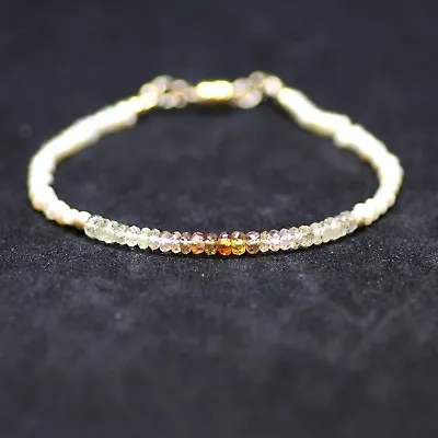 $97.82 • Buy Natural Orange Yellow Sapphire Pearl Bracelet 14K Gold Filled  5th 30th 45th Ann