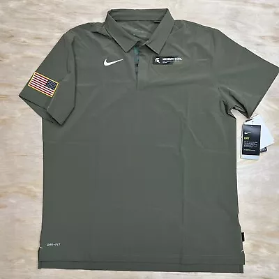 NEW XL Nike Michigan State Spartans Military Salute To Service Polo DD3840-222 • $50