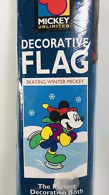 Mickey Unlimited Decorative Flag Skating Winter Mickey Garden Front Porch Disney • $14.99
