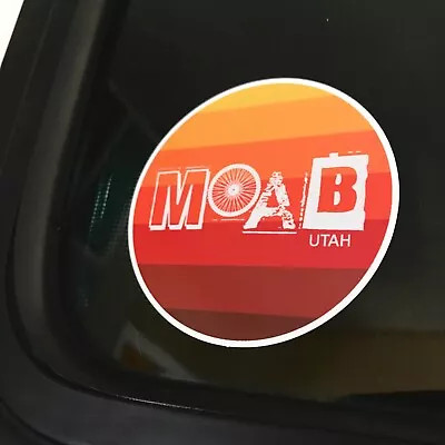 Moab Utah Mountain Bike Wheel Adventure Car Sticker - 3 Inch - Waterproof - • $4.75