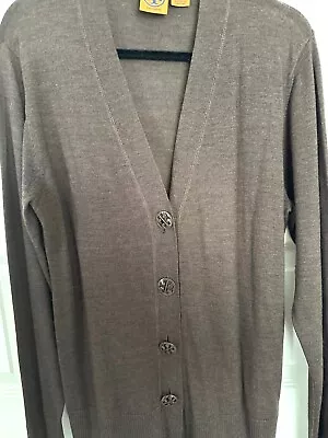 Tory Burch Womens Cardigan Sweater Brown 100% Merino Wool Knit - Size XL • $29