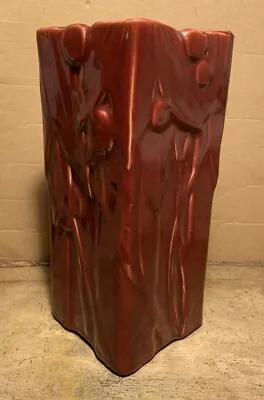 Hard To Find Vintage 1940s McCoy Pottery Burgundy Maroon Vase 10“ Tall • $188.50