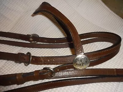 TABELO Western Headstall & Reins - SILVER CONCHOS & ACCENTS - Full Size - GREAT! • $39.99