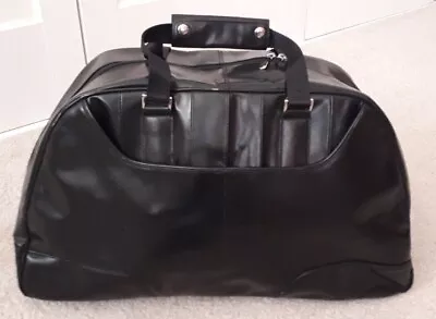 Marks And Spencer Mens Black Leather Overnight Bag / Holdall • £28.50