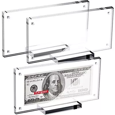 Display Dollar Bill Holder Currency Paper Money Display Case Money Frame For Bil • $23.54