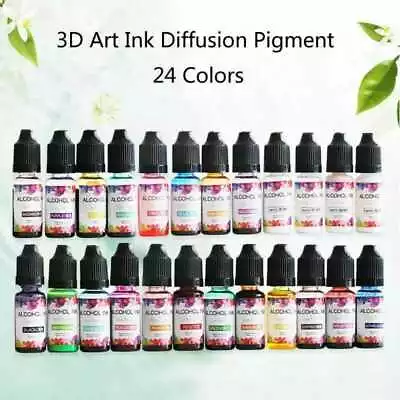 £12.99 • Buy 24pc Kit Alcohol Ink Diffusion Resin Pigment Kit Liquid DIY Colorant Dye Art 
