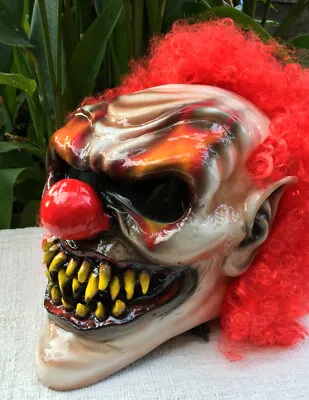 Scary Monster Clown Custom Motorcycle Helmet Killer CLOWN Visor With Hair DOT • $299