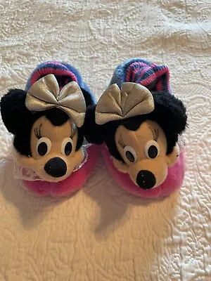 Minnie Mouse Walt Disney Kids Slippers House Shoes Sz S (5/6) Plush Head Unused • $10