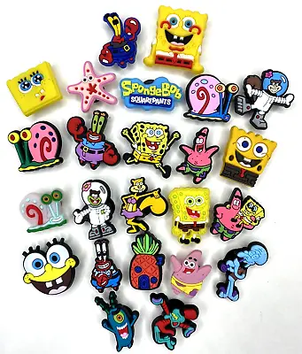 $19.99 • Buy 24pc Lot Of SpongeBob Shoe Charms For Crocs Clogs: Mr Krabs, Plankton, And More