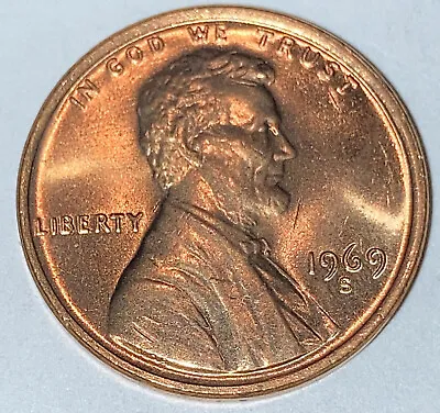 $2.79 • Buy RED BU 1969-S LINCOLN MEMORIAL CENT San Francisco Mint 1c - Buy More, Save More!