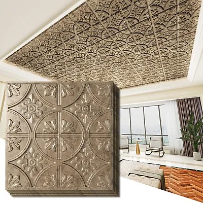 Art3d 2x2 Ft. PVC Ceiling Tile In Antique GoldFancy Classic Style12-pack • $89.99