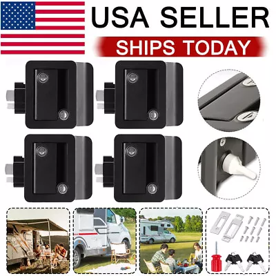 Black RV Paddle Entry Door Lock Latch Handle Knob Deadbolt New Camper Trailer US • $75