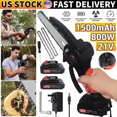 6 In Mini Handheld Electric Chainsaw Cordless Chain Saw Wood Cutter Rechargeable • $41.99