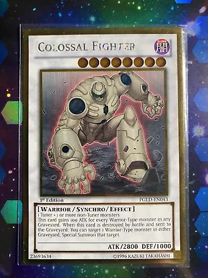 YUGIOH! COLOSSAL FIGHTER (PGLD-EN043) GOLD RARE 1st EDITION! • £3.28