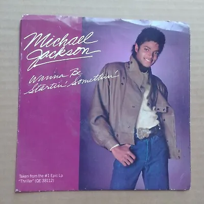 MICHAEL JACKSON Wanna Be Startin Somethin NO RECORD!!! PICTURE SLEEVE ONLY!!! 45 • $3.95