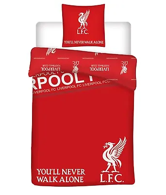 LFC You'll Never Walk Alone Liverpool Football Club Single Bedding Duvet Set Red • £19.99