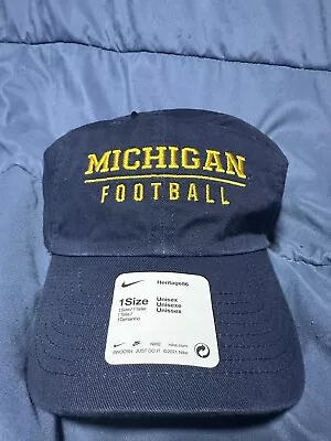 Michigan Football Buckle Back Hat One Size Fits All Navy And Yellow *New W/tags* • $14