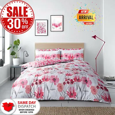 £16.99 • Buy 4 Pcs Complete Bedding Set Duvet Cover With Fitted Bed Sheet Single Double King