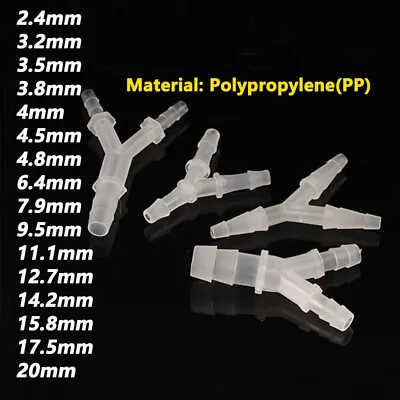 Y-Piece 3-way Connector Pipe Hose Barbed Joiner Tubing Reducer Hose Tube Pipe • £37.54