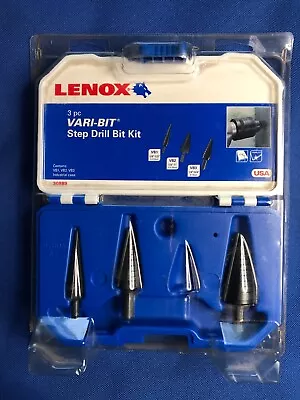 LENOX 3 Pc VARI-BIT Step Drill Bit Kit 30889 NEW! • $82.99