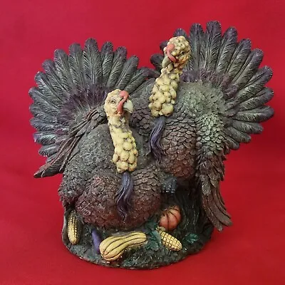 Resin Turkey Thanksgiving Autumn Fall Harvest Tabletop Figurine Hand Painted • $29.95