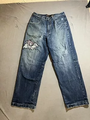 Vintage Lot 29 Jeans Mens 32x30 Blue Sylvester Looney Tunes Baggy Hip Hop Y2K • $38.50